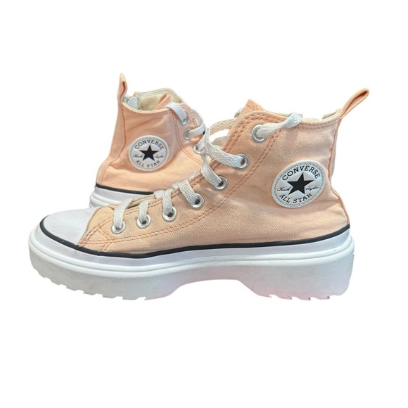 Converse Chuck Lugged Lift Hi Platform Sneaker Coral Peach Canvas Big Girls 4 - Picture 4 of 12
